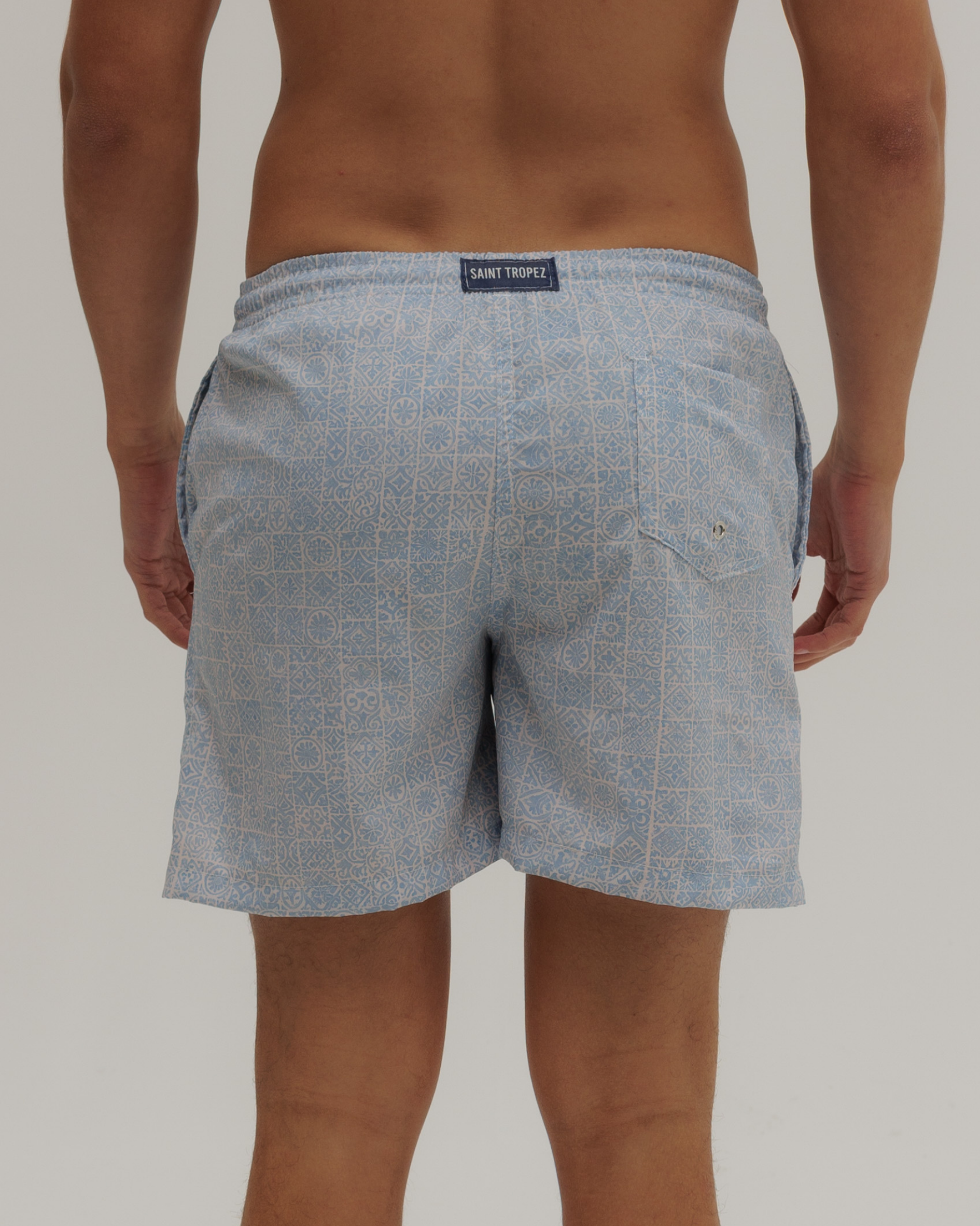 SHORTS MOSAICO PORTUGUÊS AZUL